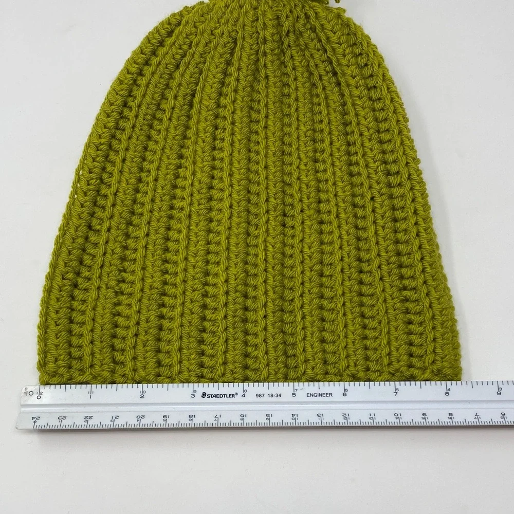 Kids Handmade Green Crocheted Beanie